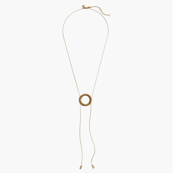 NWT Madewell Sliding Ring Bolo Necklace Gold